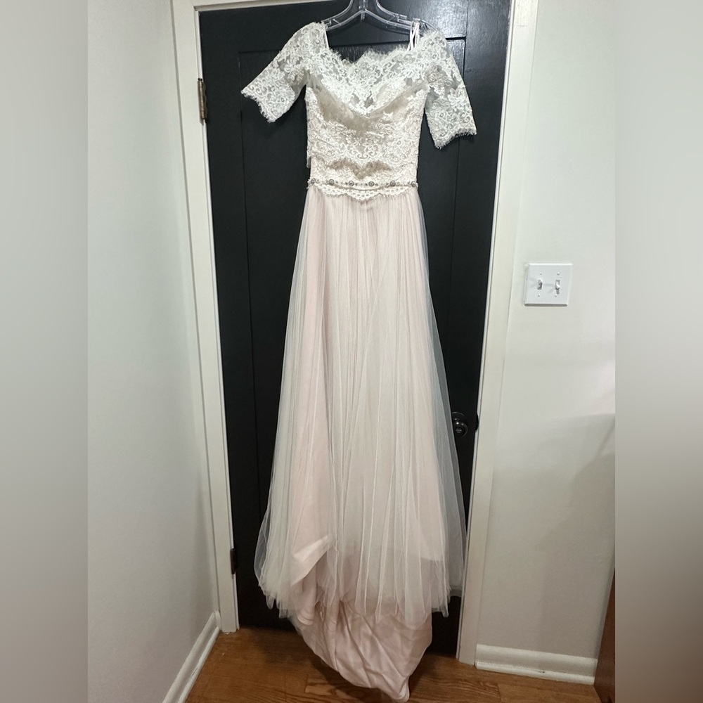 Stella York Ivory and Peony Lace Tulle Wedding Dress